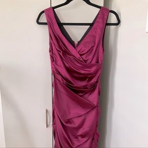 Brand new with tags raspberry satin dress with ruching